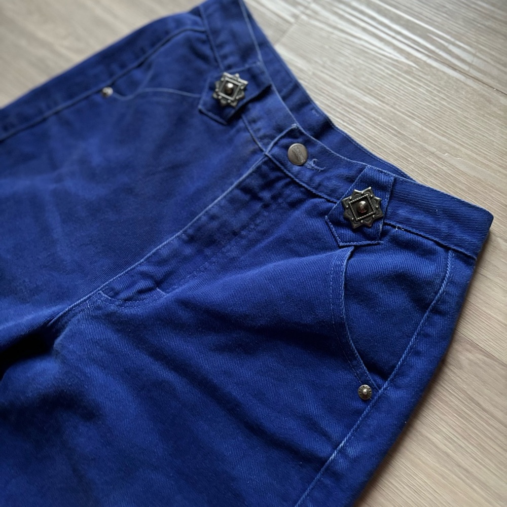 Vintage Roughrider Blue Western Pants – High Rise Cobalt Twill Trousers